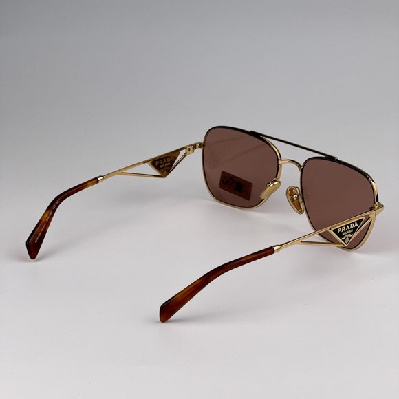 Prada PRA50S 5AK08M Sunglasses Gold Dark Violet Unisex Pilot PR A50S - Picture 8 of 12